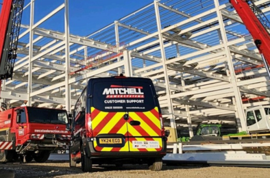 mitchells van on site assisting with construction