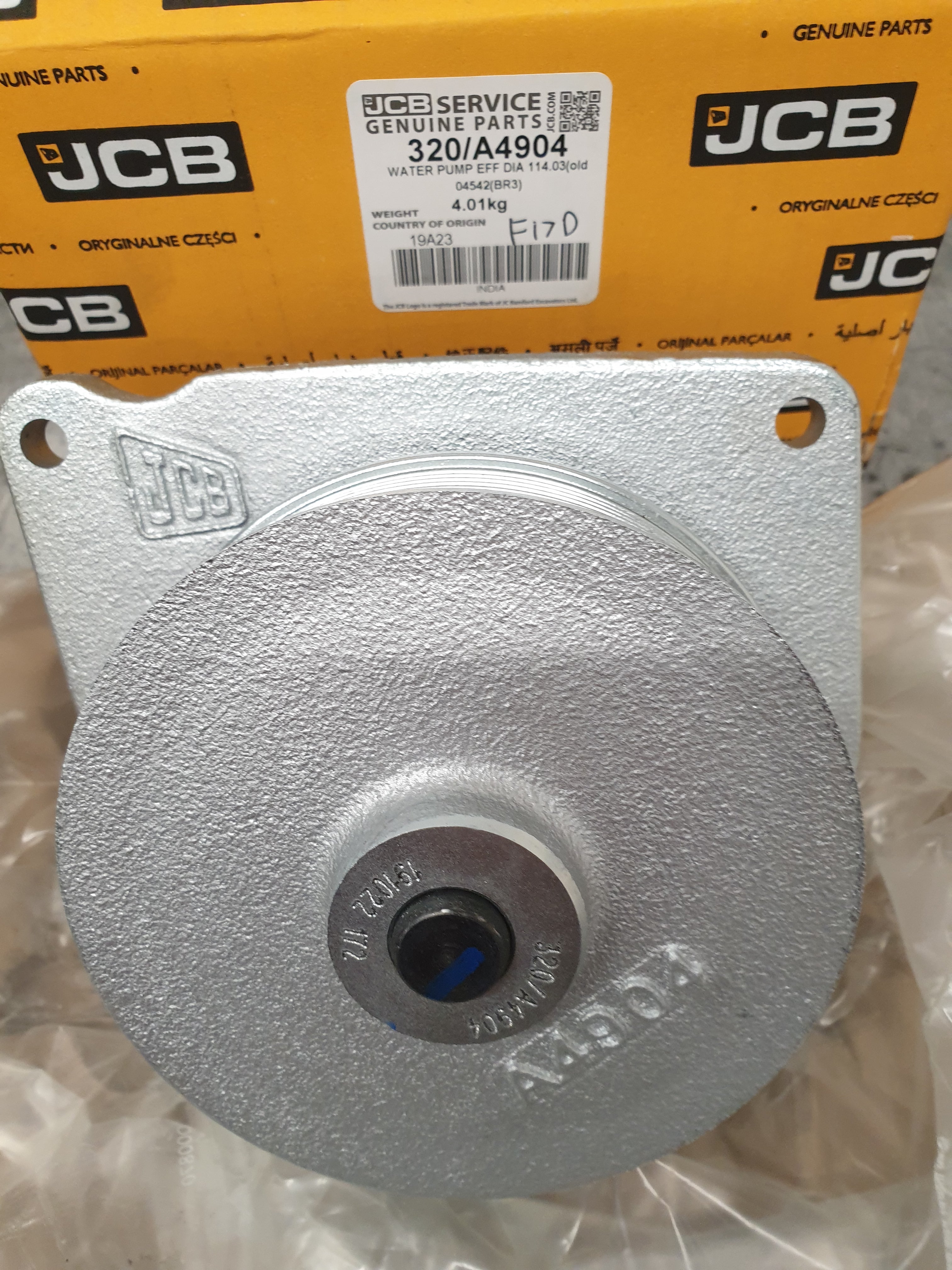 WATER PUMP & O-RING GENUINE JCB POWERSYSTEM PARTS 320/A4904 - Image 3