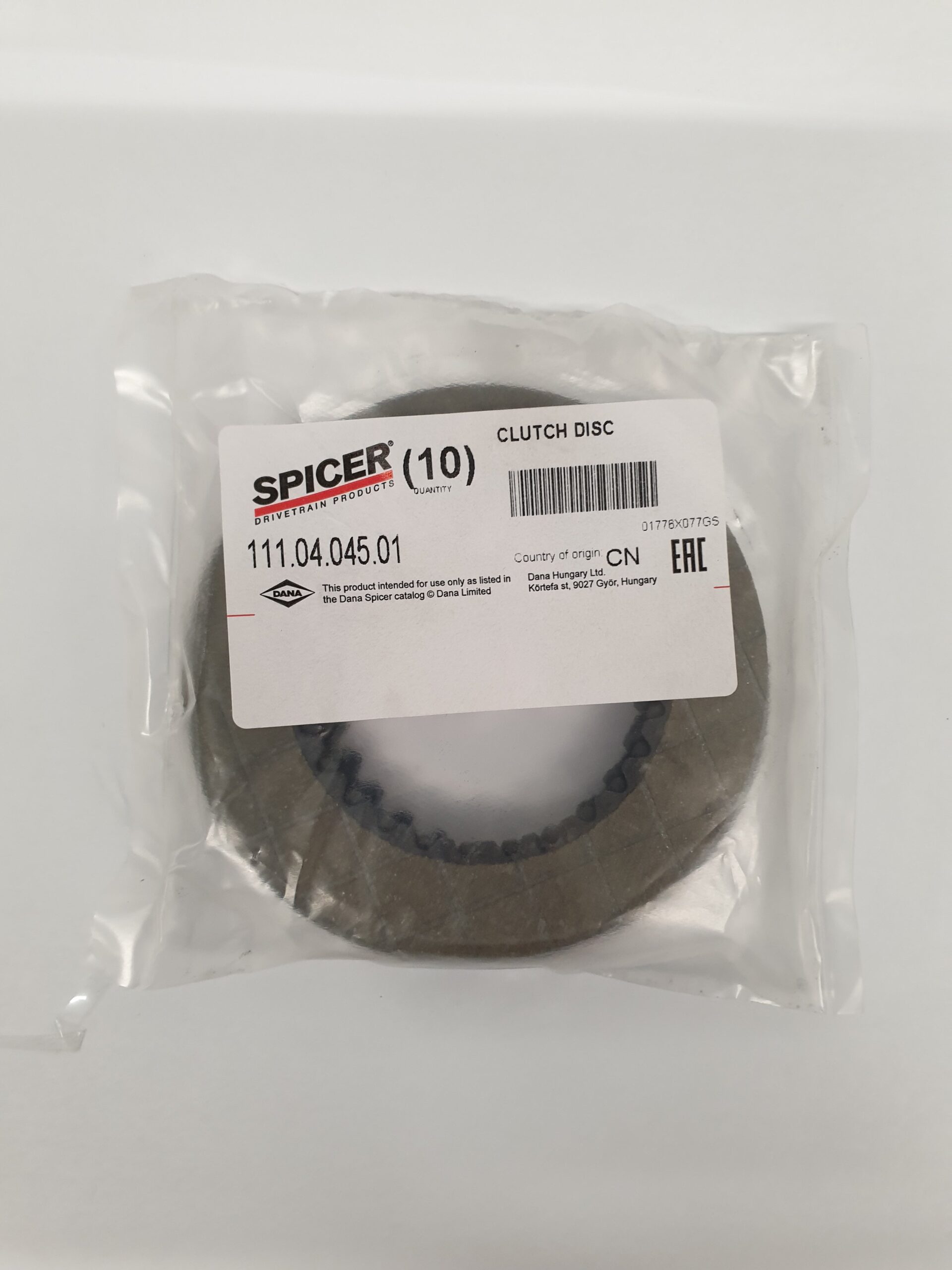 CLUTCH FRICTION DISC GENUINE DANA SPICER PARTS 111.04.045.01 JCB 10/301273 - Image 4