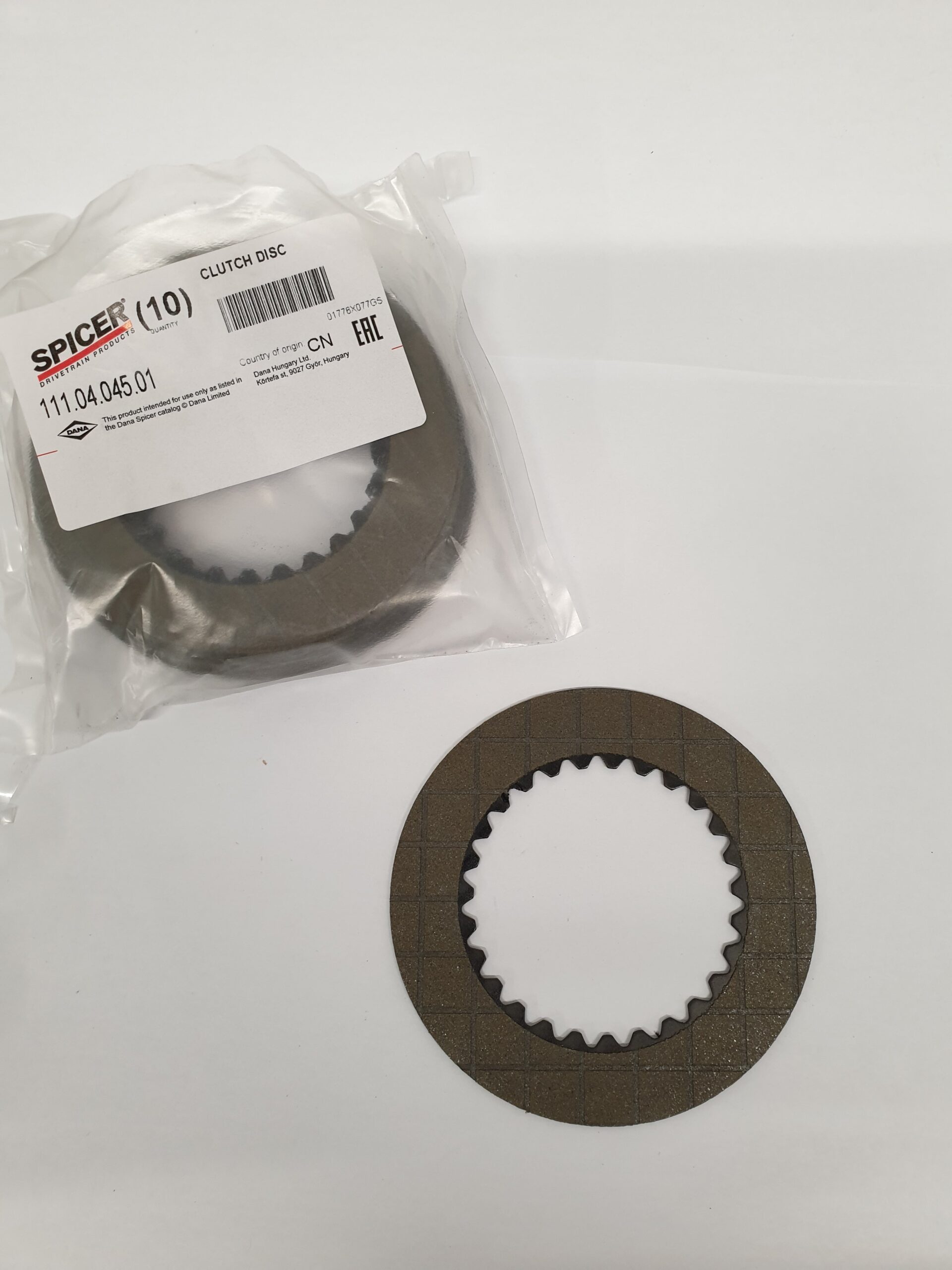 CLUTCH FRICTION DISC GENUINE DANA SPICER PARTS 111.04.045.01 JCB 10/301273 - Image 3