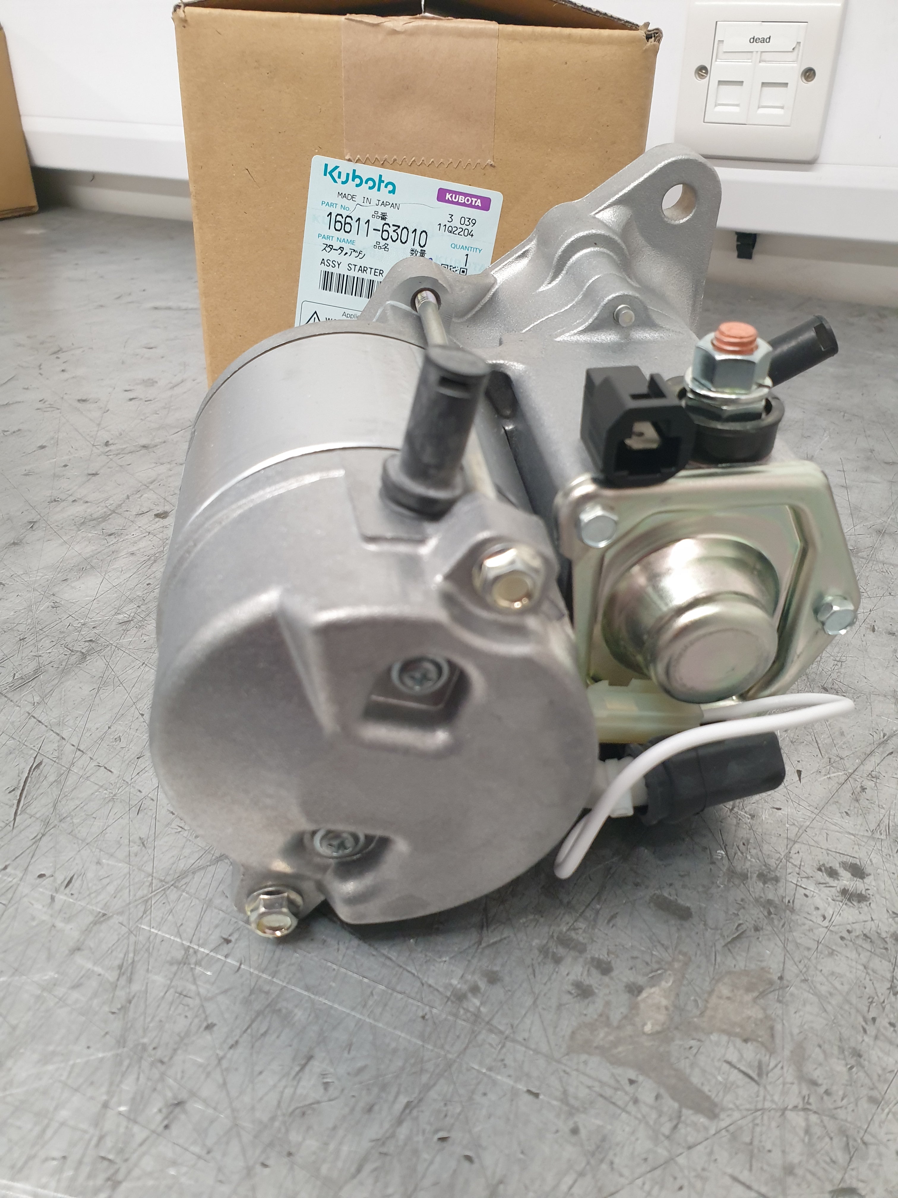 STARTER MOTOR GENUINE KUBOTA PARTS 1661163010 - Image 2