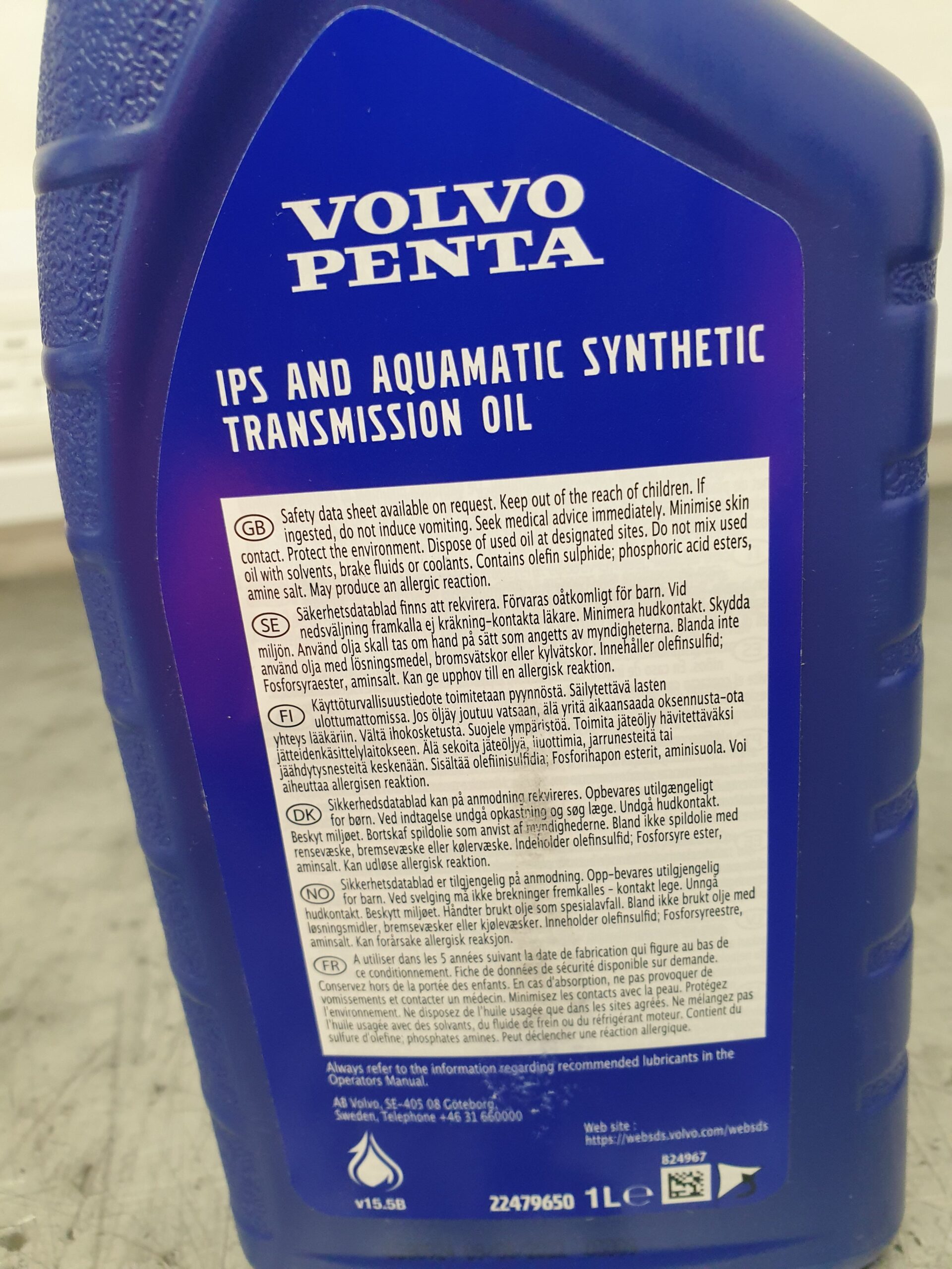 Volvo Penta 22479650 / 3809443 – Synthetic Transmission Oil SAE 75W-90 (1 Litre) - Image 2