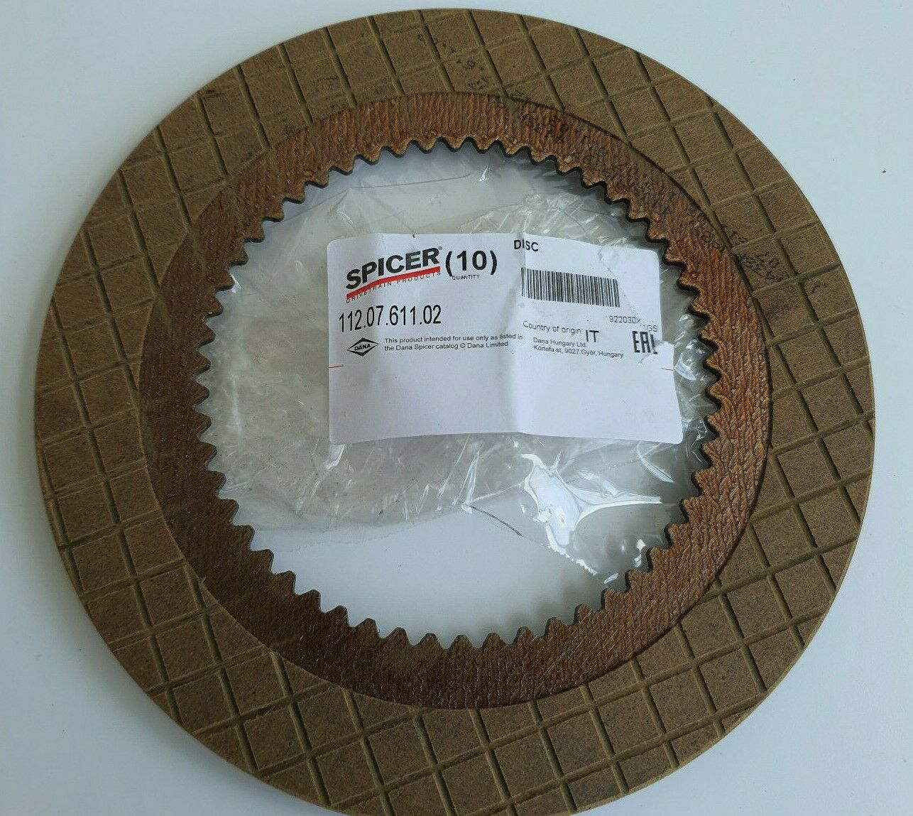 BRAKE FRICTION DISC 178MM X 3.8MM DANA SPICER D112.0761102 / 112.07.611.02