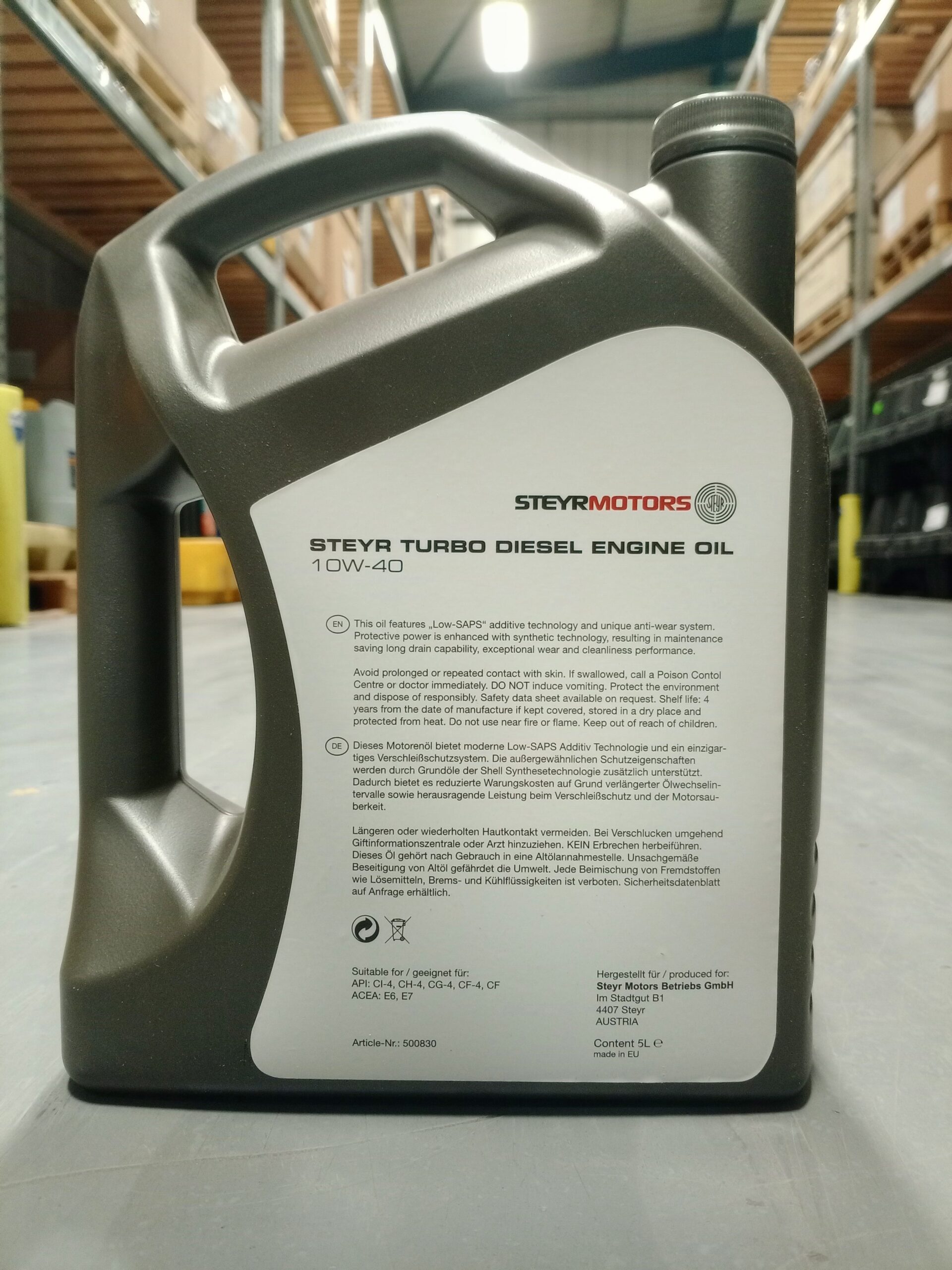 STEYR MOTORS TURBO DIESEL ENGINE OIL SAE 10W-40 5L - Image 3