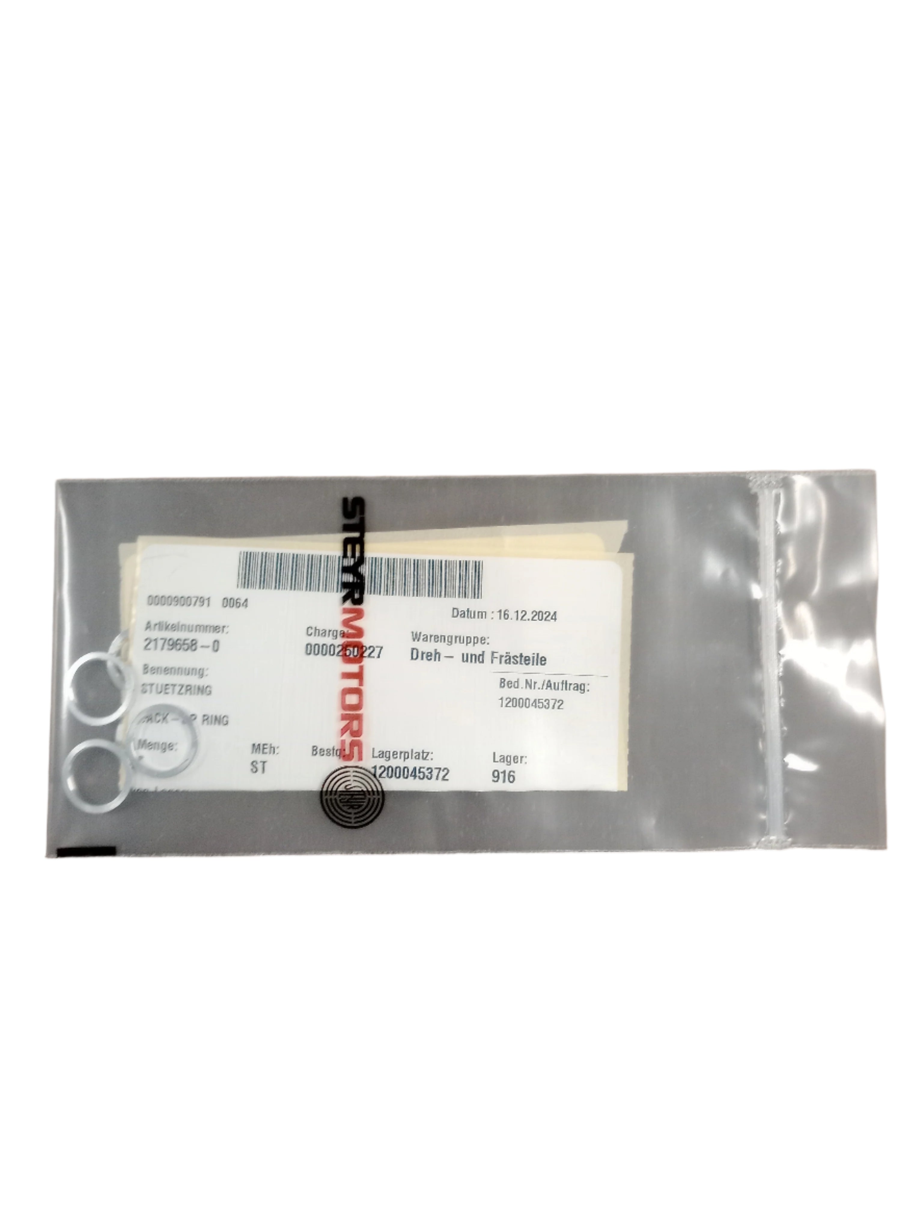 STEYR MOTORS GENUINE BACK UP RING SEAL 2179658-0