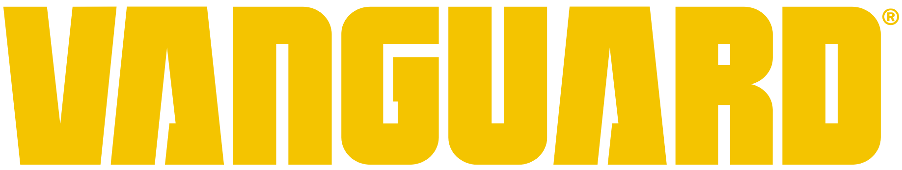 Yellow 'Vanguard' logo on a white background