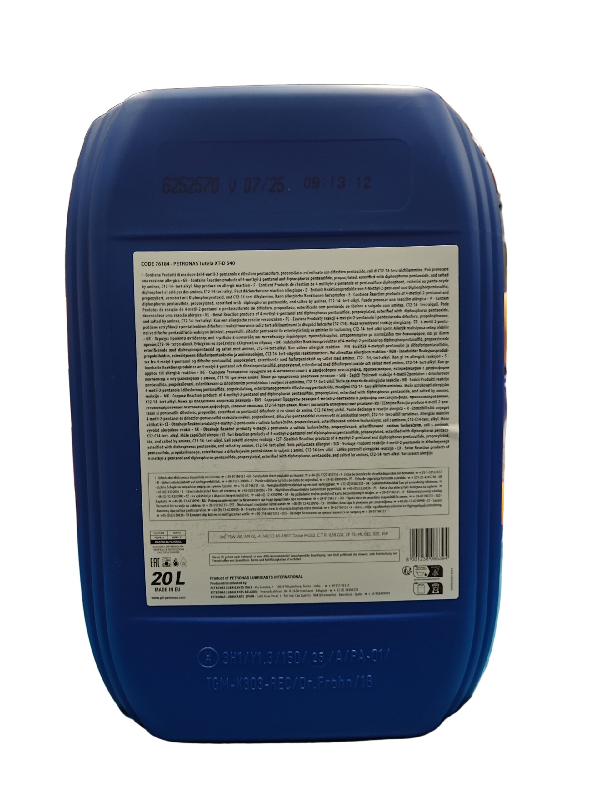 Tutela XT-D 540 75W-80 Gear Oil – 20L - Image 2