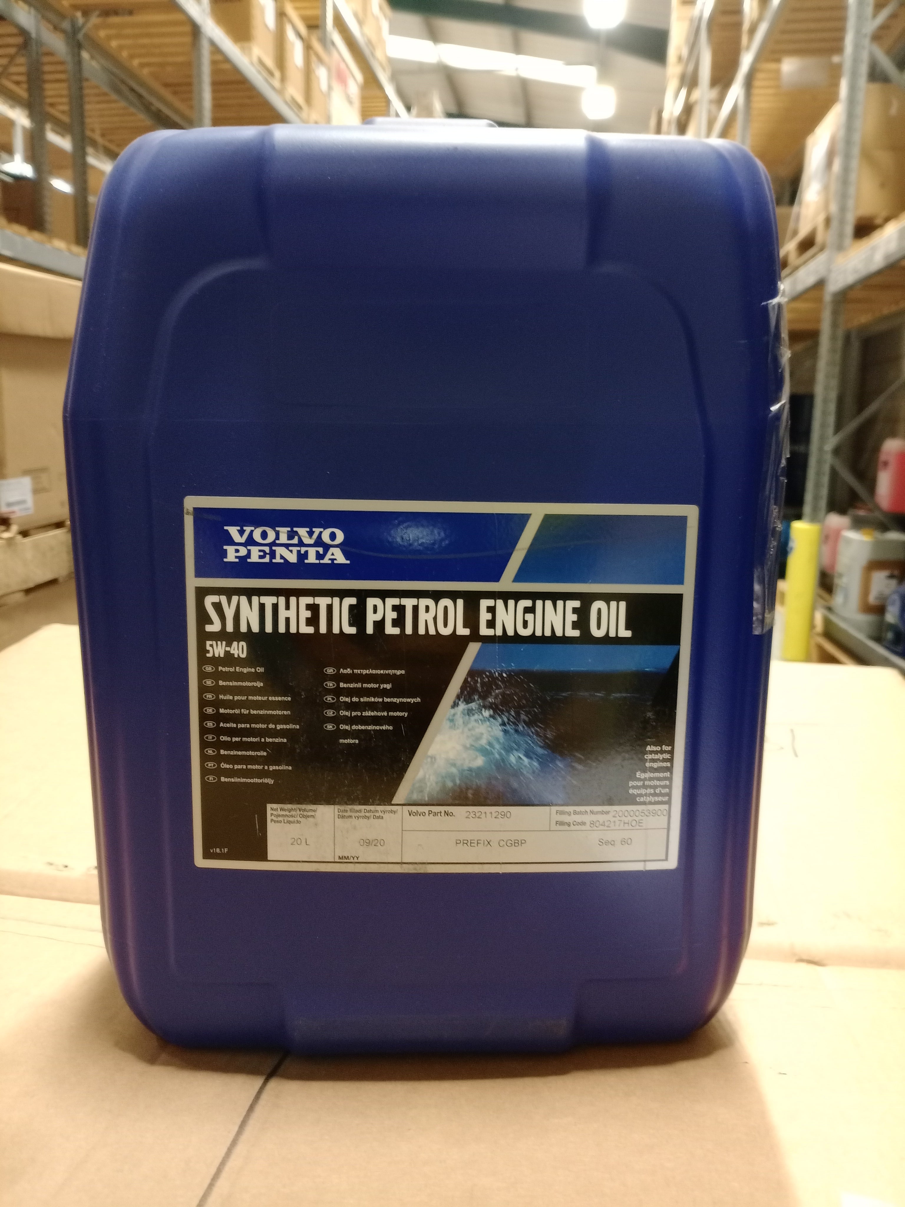 SYNTHETIC PETROL MARINE ENGINE OIL 5W-40 20L VOLVO PENTA - Image 3